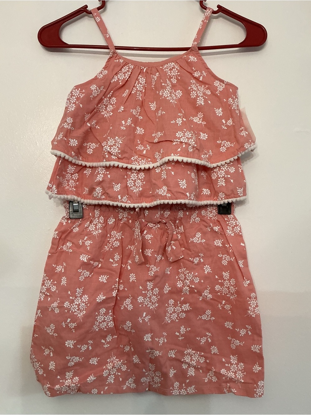 Set of Two- Rachel Zoe Coral Pink Floral Sundress Top and Skirt